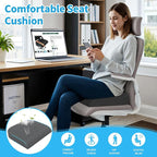 TranquilRelax Memory Foam Seat Cushion for Office Chair, 3-Inch, Gray | Medium-firm Support for Long Sitting, Washable Mesh Cover, Non-slip Base, Perfect for Car Seats & Short Drivers - Image 7