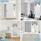 RYB HOME Blackout Door Window Curtains for Kitchen Back/Front Frchen Door | Blackout Thermal Insulated, Classroom French Door Front Door Bathroom Garage, Mini Blinds no Drill, W30 x L40,Grey,1 Pc - Image 9