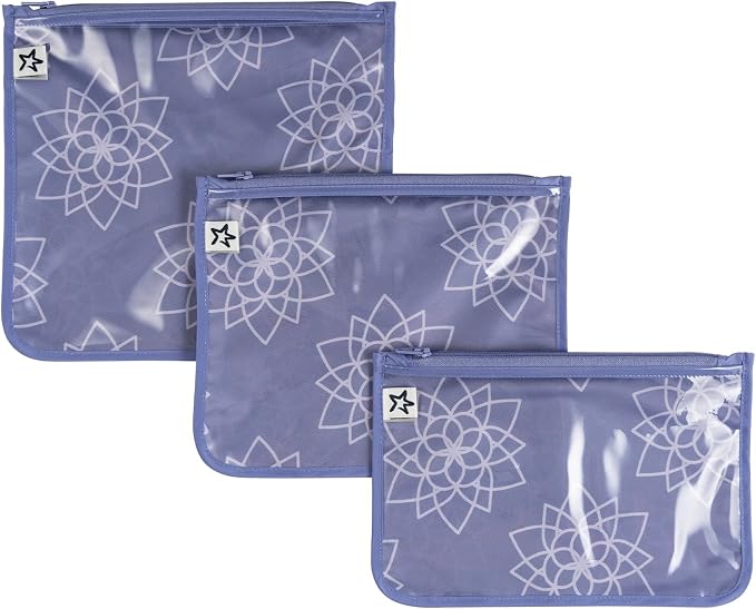 Tiny Twinkle Diaper Bag Organizing Pouches|3 Pack Mess-Proof Clear Front Travel Organizer Bags&TSA Approved Toiletry Bag Set for Baby and Mom Essentials by TinyTwinkle