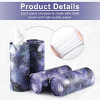 SINGARO Car Tissue Holder, 4 Pack Car Cup Holder Facial Tissues with Travel Tissue Bag, Quick and Convenient Flower Combination Box(4 Canisters/200 Tissues) Purple - Image 3