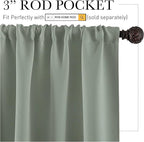 RYB HOME Cafe Blackout Curtains 24 inch Length, RV Camper Window Curtains | Short Small Half Window Tiers,Privacy,Thermal Insulated,Light UV Heat Blocking,Rod Pocket,W29 x L24,Greyish Green,2 Panels - Image 2