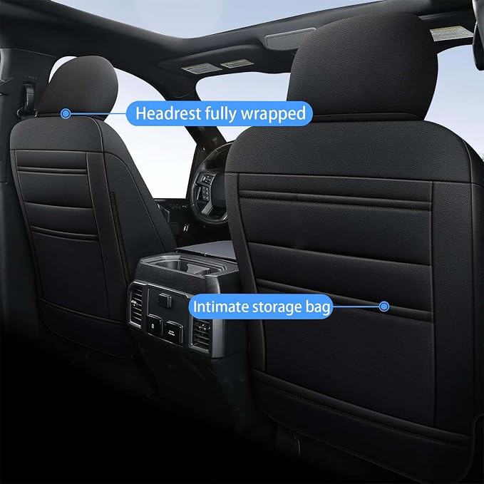TTX LIGHTING Custom Fit Seat Covers for Hyundai Tucson 2022 2023 2024 Hybrid -Faux Leather Full Set Compatible Airbag Car Seat Protector Black（Just for Hybrid ONLY - Image 4