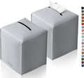 Tissue Box Cover, Tclouda, Modern PU Leather Square Tissue Box Holder for Creative Decorative, 2 Pack, Ideal for Bathrooms/Office/Car/Nightstand/Outdoor Tent/Dining Table, 5"X5"X5", Double Gray by Tclouda