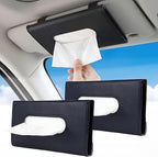 2Pack Car Tissue Holder, Sun Visor Napkin Box Black | Premium PU Leather, Auto Napkin Case, Mask Holder for Car, with Tissue Refill, Vehicle Interior Accessories by Unknown