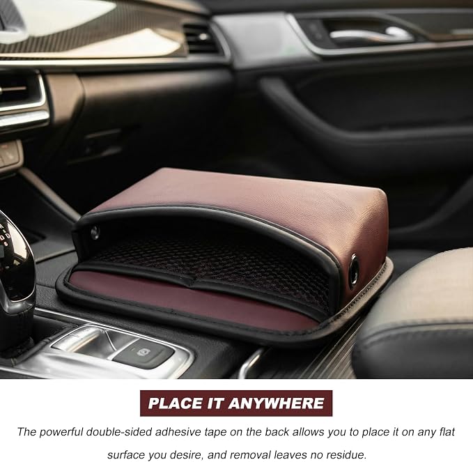 Car Seat Side Pocket Organizer, Multifunctional Leather Console Side Storage Pouch with Card Holder, Waterproof Phone & Sunglasses Pocket Bag for Car Door Seat Console (Red) - Image 5