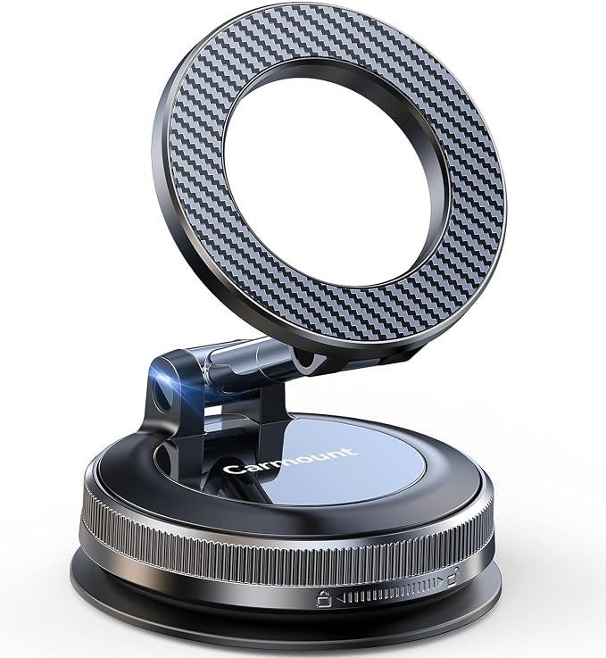 for Magsafe Car Mount carmount 2.0 Magnetic Phone Mount【Ultra-Stable Magnetic Hold】Vacuum Magnetic Phone Holder for Car Dashboard Windshield Phone Holders for Your Car for iPhone Samsung,Carbon Fiber by Phonecarmount