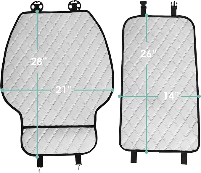 FH Group Car Seat Cushion – Neosupreme Single Front Seat Cover with Front Pockets, Airbag Compatible, Universal Fit Car Seat Cushion for Driver or Passenger Seat, SUV, Truck, Sedan & Van – White - Image 4