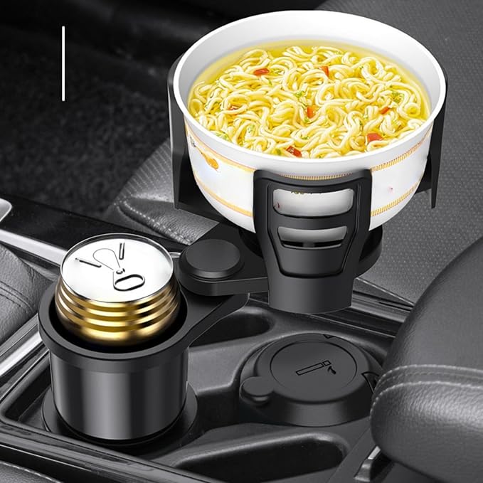 Car Cup Holder Expander, 360° Rotatable Dual Cup Holder Insert, Adjustable 7-16cm Large Drink Holder for Yeti Hydro Flask, Anti-Vibration 2-Tier Vehicle Cup Organizer for Most Car Interior - Image 3