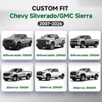 GIANT PANDA Waterproof Neoprene 2 Pack Front Car Seat Covers Custom Fit Chevy Silverado & GMC Sierra 1500 2500 3500 2007-2026 Crew Extended Double Cab Trucks, Leak-Proof Wetsuit (Black) - Image 2