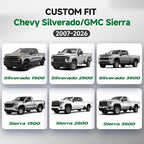GIANT PANDA 2PCS Front Seat Covers for Chevy Silverado & GMC Sierra 1500 2500 3500 2007-2026 Crew Extended Double Cab Pickup,Custom Fit Chevy & GMC Truck Seat Protectors,Faux Leather (Black&Gray) - Image 2