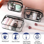 18 Pieces Clear Cosmetics Bag Bulk, TSA Approved Toiletry Bag for Travel, Clear Zippered Cosmetic Makeup Pouch, Waterproof Vinyl Plastic Organizer Case for Vacation Bathroom (Small) - Image 3