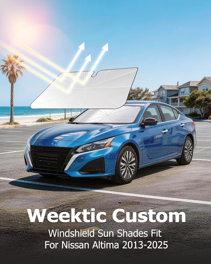 Weektic Custom Windshield Sun Shade Umbrella for Nissan Altima 2013-2026, [Double Thickened Ice Crystal Coating] Sun & Heat Protection, Keep Vehicle Cool & Protect Interior - Image 5