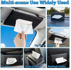 2Pack Car Tissue Holder, Sun Visor Napkin Box Black | Premium PU Leather, Auto Napkin Case, Mask Holder for Car, with Tissue Refill, Vehicle Interior Accessories - Image 7