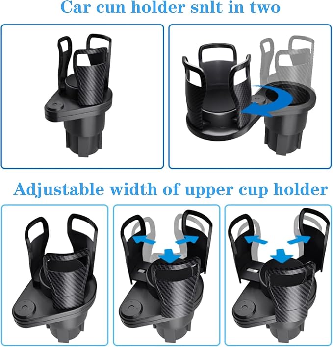 Adjustable Expandable Cup Holder for car Most Cars Trucks SUVs.-Car Cup Holder Expander fit cola Coffee Cups,2 in 1 cupholder Expander Compatible with Big Paper Bucket. (BJ-2380) - Image 4