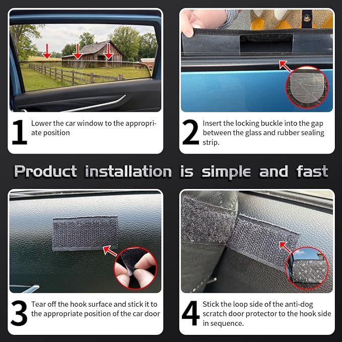 Dog Car Door Protector Protects The Door from Scratches By Dogs 2 Packs of Thickened 29X22 Inch PU Material Waterproof Door Panel Cover for Sedans Family Cars and Small SUVs (Camouflage) - Image 4