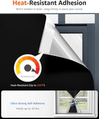 Sumobaby Blackout Curtains for Bedroom Portable 38"x84" Blackout Shades | 100% Black Out Window Cover No Drill with Upgraded Hook&Loop Tapes Thermal Insulated Blinds for Home,Nursery(1 Panel,Black) - Image 3