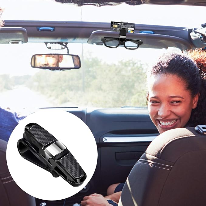 Boao 4 Pack Sunglasses Holder Car Visor Clip,Silver | Double-ended Design for Glasses and Tickets, 180 Degree Rotational Mount, Fits Sun Visors, Keeps Eyewear Accessible - Image 7