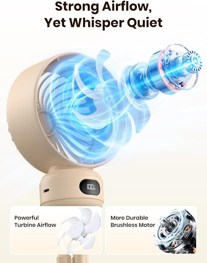 Warmco Portable Stroller Fan, 4000mAh Rechargeable Clip On Fan | Flexible Tripod (Up to 15H), 4 Speeds, LED Display, Detachable Grille, Quiet Operation, for Car Seat, Crib - Image 3