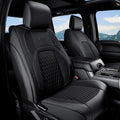 Coverado Custom Fit Front Seat Covers for Chevy Silverado/GMC Sierra 2007-2025 1500, 2015-2025 2500HD 3500HD Crew/Double/Extended Cab – Faux Waterproof Leather (Black) by COVERADOAUTO