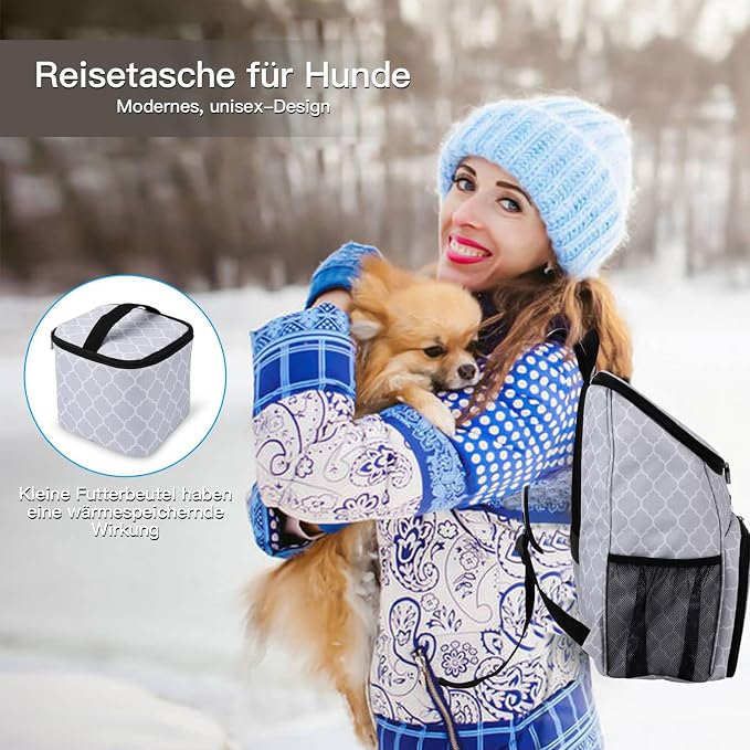 BAGLHER丨Dog Travel Bag, Airline Approved Pet Supplies Backpack, Dog Travel Backpack with 2 Silicone Collapsible Bowls and 2 Food Baskets - Image 7