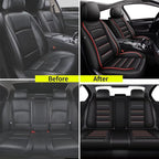IKABEVEM Car Seat Covers for VW/Volkswagen Taos 2022-2026 Full Set(5 Seats) | Luxury Fuax Leather, Waterproof, Airbag Compatible, Easy to Install, Scratch‑Resistant Seat Protection, Redline - Image 5
