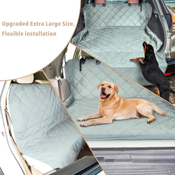 SUV Cargo Liner for Dogs - Water Resistant Trunk Cover for Midsize SUVs | Pet Cargo Cover with Bumper Flap Protector, Non-Slip Car Trunk Mat, Dog Car Seat Cover Prevents Scratches Pet Hair Mud Dirt - Image 6