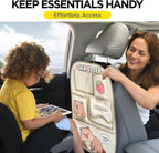 kids Leather Car Backseat Organizer with Foldable Table Tray, Car Storage Organizer with Tablet Holder, Car Seat Back Protectors Kick Mats, Travel Accessories (SEA OTTER2) - Image 8
