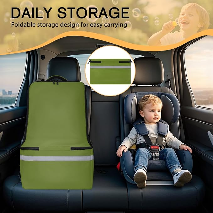 LARIPOP Car Seat Travel Bag for Airplane, Universal Gate Check Car Seat Bag, Padded Backpack with Waist Belt, Reflective Strips & Protective Feet, Fits Infant Convertible Booster Seats, Green - Image 7