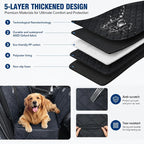 Dog Car Seat Cover for Back Seat, Waterproof Dog Hammock for Car, Non-Slip Dog Covers for Cars Backseat, Universal Pet Car Seat Cover Protector for Cars SUVs Trucks (Black Border) - Image 7