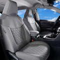 Huidasource Custom Fit RAV4 (Gas Only) Front Seat Covers, Gray Waterproof Faux Leather Full-Coverage for 2019-2024 Toyota RAV4 LE/XLE & XLE Premium/Limited (Does Not Fit Adventure and TRD Off-Road) by Huidasource