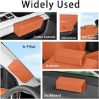 Car Sunglasses Holder, Large Capacity Universal Fit Adhesive Mount Eyewear Case with Magnetic Closure Glasses Protective Storage Box for Man Women Orange - Image 4