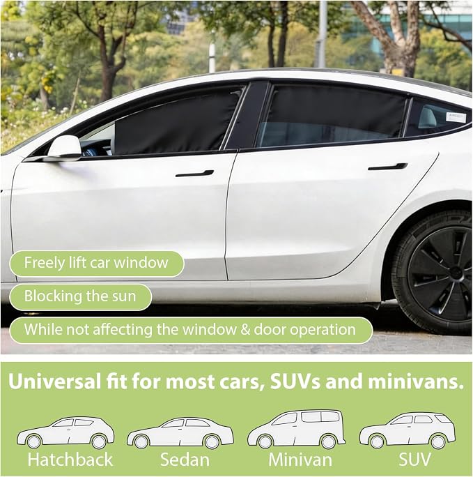 New 4 Pcs Car Side Window Shades,Car Window Covers,Privacy Curtains,Block Light, Insulate Against Heat, and Shield Against Ultraviolet Rays,Easy Installation for Any Household Vehicle - Image 6