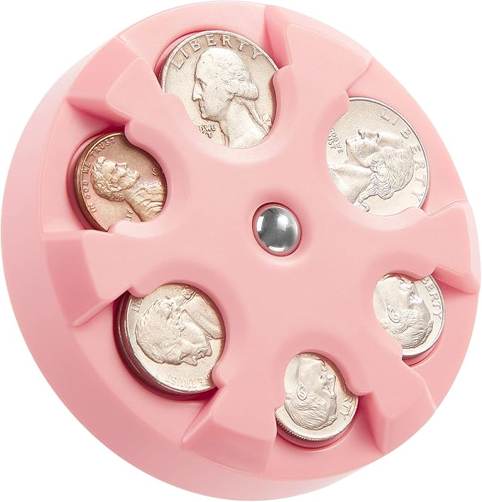 JOYTUTUS Coin Holder, Portable Coin Change Organizer, Universal Coin Storage Coin Holder for Car, Wallets, Pockets (Pink) by JoyTutus