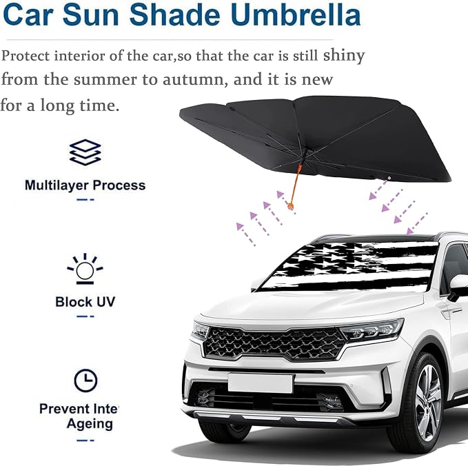 Socira Custom Windshield Sun Shade Umbrella Foldable Personalized Car Visor | Car Umbrella Customized Sun Shade Cover Sunshade Front Window Cover Dinosaur Car Accessories Blocks Uv Rays Gifts 57" X 30" - Image 7