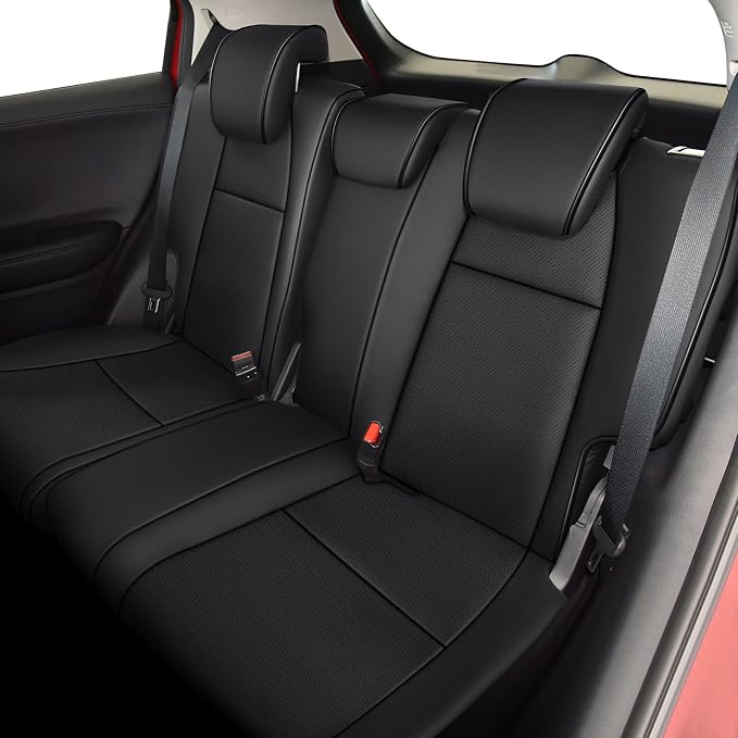 Seat Covers for Honda HRV 2019-2022 Sport/EX/EXL/Touring | Custom Fit for HR-V 2019 2020 2021 2022(Not for LX),Waterproof Anti-Slip -Full set Faux Leather Black - Image 2