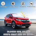 Car Windshield Sun Shade for Honda CR-V 2017-2022, Premium 310T Reflective Polyester UV Blocker, Lightweight Foldable Sun Visor with Storage Pouch - Image 3