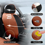 Fit Prius Premium Leather Car Seat Covers for Toyota Prius 2001-2025 2026 - Waterproof，Breathable，All-Weather Seat Cushion Protecto & Airbag Compatible, Full Set Brown&Black - Image 8