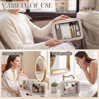 Hsei 6 Pcs Clear Makeup Bags Diaper Bag Organizer Travel Toiletry Bags with Zipper Clear Cosmetic Organizer Car Storage Pouch Bridesmaid Gift for Women Beach Vacation (Khaki) - Image 6