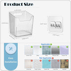 Lae Nuvole Clear Adhesive Wall Organizer Bins, Cabinet Door Storage, 4 Pack | 8 adhesive pads, No Drill, PET, stackable, space-saving; renter friendly, for Bathroom, Kitchen, Pantry, RV, Dorm, Office - Image 2