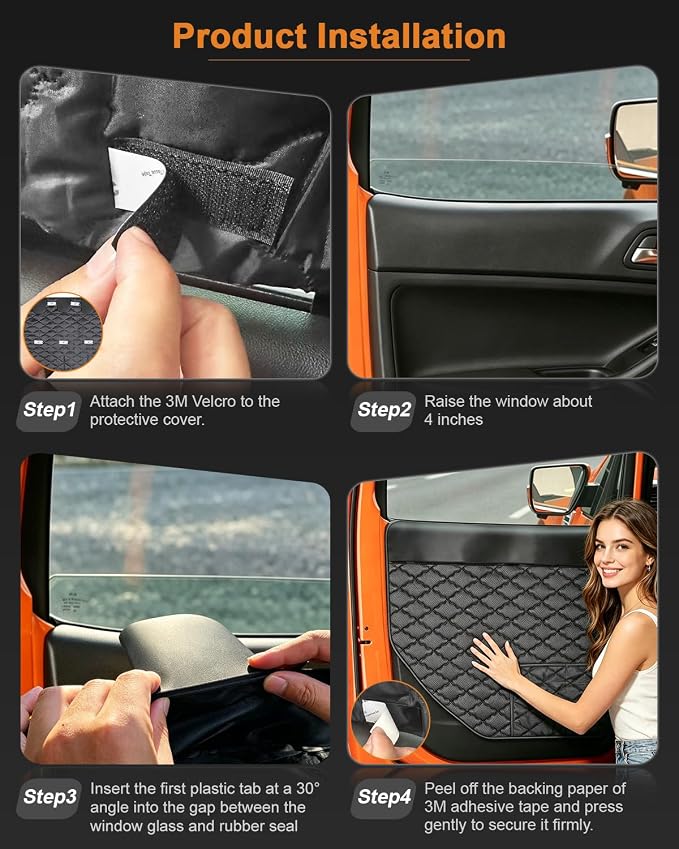 Dog Car Door Protectors, 2-Pack Covers for Trucks & Large SUVs | 20% Larger, Extra-Thick Waterproof Door Panel Covers Help Protect Vehicle Doors from Dog Scratches, Dirt, Drool and Moisture. - Image 4