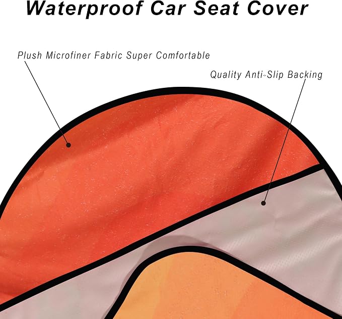 Car Seat Cover Protector Front Seats,for Gym Workout,Running,Swimming,Beach and Hiking,Waterproof Sweat Towel Bucket Seat Covers for Cars SUV Trucks (Orange, 2Pcs) - Image 5