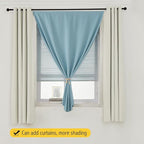 Self Adhesive Curtains, Black Out Shade for Window, Blackout Fabric Temporary Window Coverings Easy to Hang Curtains No Rod Needed, Use for Bedroom, Room, Kitchen, 35"W X 79"L, Lake Blue, 1 Panel - Image 9