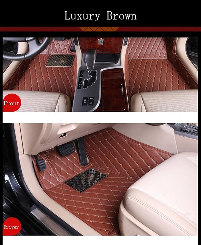 Floor Mats for Infiniti QX70/FX35/FX50 2009-2022 All Weather Front & 2nd Row Set Car Mat 100% Fit Brown - Image 4