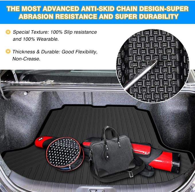 Powerty Trunk Mat for Nissan Altima Sedan 2019-2025 2026, All Weather TPE Cargo Mat Liner for Altima Rear Trunk - Image 7