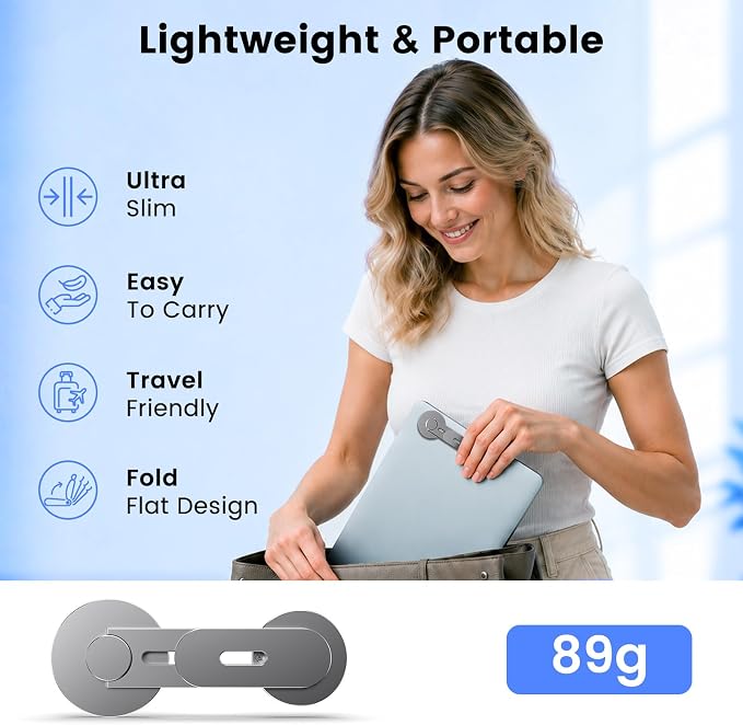 Magnetic Phone Holder for Laptop, MagSafe Laptop Phone Mount for iPhone 17/16/15/14/13/12 & All Phones, 180°Adjustable Magnetic Phone Holder for Tesla Monitor (Gray) - Image 5