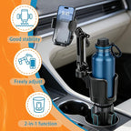 SAMPUSS 2-in-1 Phone Holders for Your Car Car Cup Holder Car Phone Holder | 360° rotation 2-in-1 function car phone mount with long arm universal smartphone phone holder car cup holder expander - Image 2