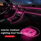 EL Wire Interior Car LED Strip Lights, 16.5FT 5V EL Wire Strip Neon Glowing Strobing Light w/ 5mm Sewing Edge, USB Electroluminescent Ambient Lighting Kit for Car Inside Decoration (Pink) - Image 4