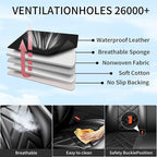 K5 Car Seat Covers Custom Fit for Kia K5 2021-2025 2026, Full Coverage Leather Waterproof Breathable Seat Covers, Automotive Seat Protectors, Airbag Compatible(2 Front Seats, Black) - Image 7