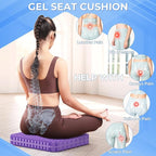 TushGuard Gel Seat Cushion for Long Sitting, Breathable Thick Patent Design | Enlarged Cooling Chair Pad for Office Chair, Wheelchair, Desk Chair, Supportive Car Cushion (Standard, Grey+Violet) - Image 5