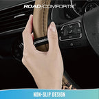Road Comforts Leopard Steering Wheel Cover for Women, Cute Anti-Slip Microfiber Leather, Universal Fit 14.5-15 Inch Round Steering Wheel - Beige - Image 8